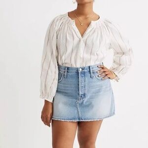 Madewell Rigid Denim Relaxed Mini Skirt Size 27 Like-New